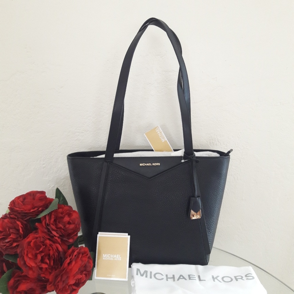 NWT MICHAEL KORS LEATHER WHITNEY SMOLE TOTE BAG - Picture 2 of 8